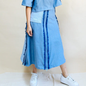 4-Way A-Line Skirt Chambray & Binetwagan Fashion Rags2Riches