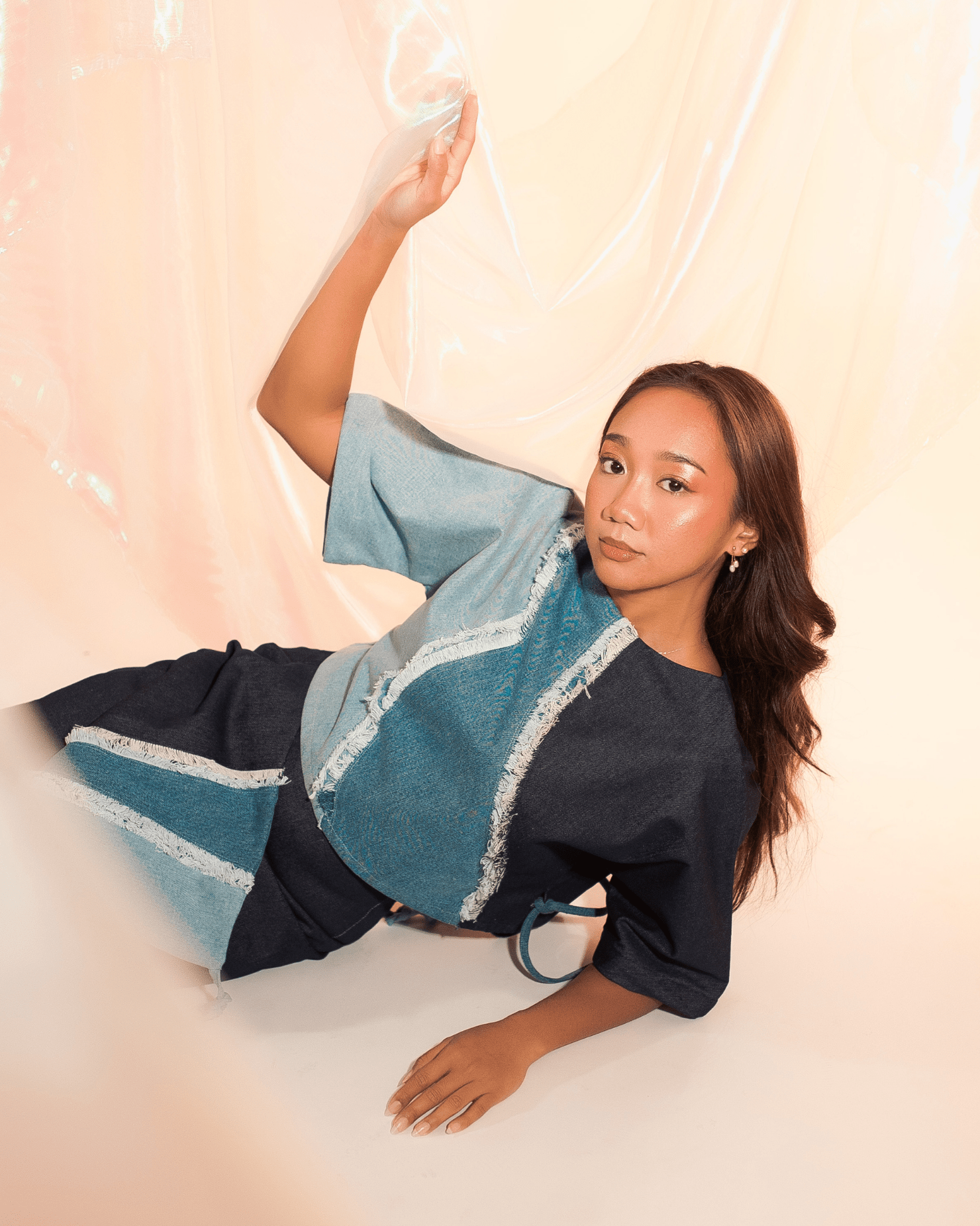 Alon 3-Way Boxy Wrap Top Denim Fashion R2R On Repeat