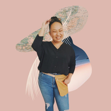 Kembot Hip Bag Camel with kantarines Earth stripes Fashion Rags2Riches