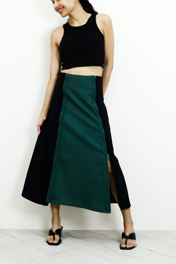 4-Way A-Line Skirt Black & Green