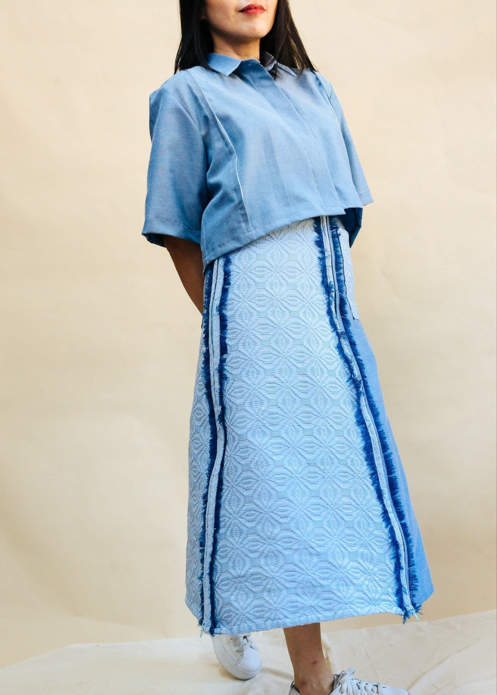 4-Way A-Line Skirt Chambray & Binetwagan Fashion Rags2Riches