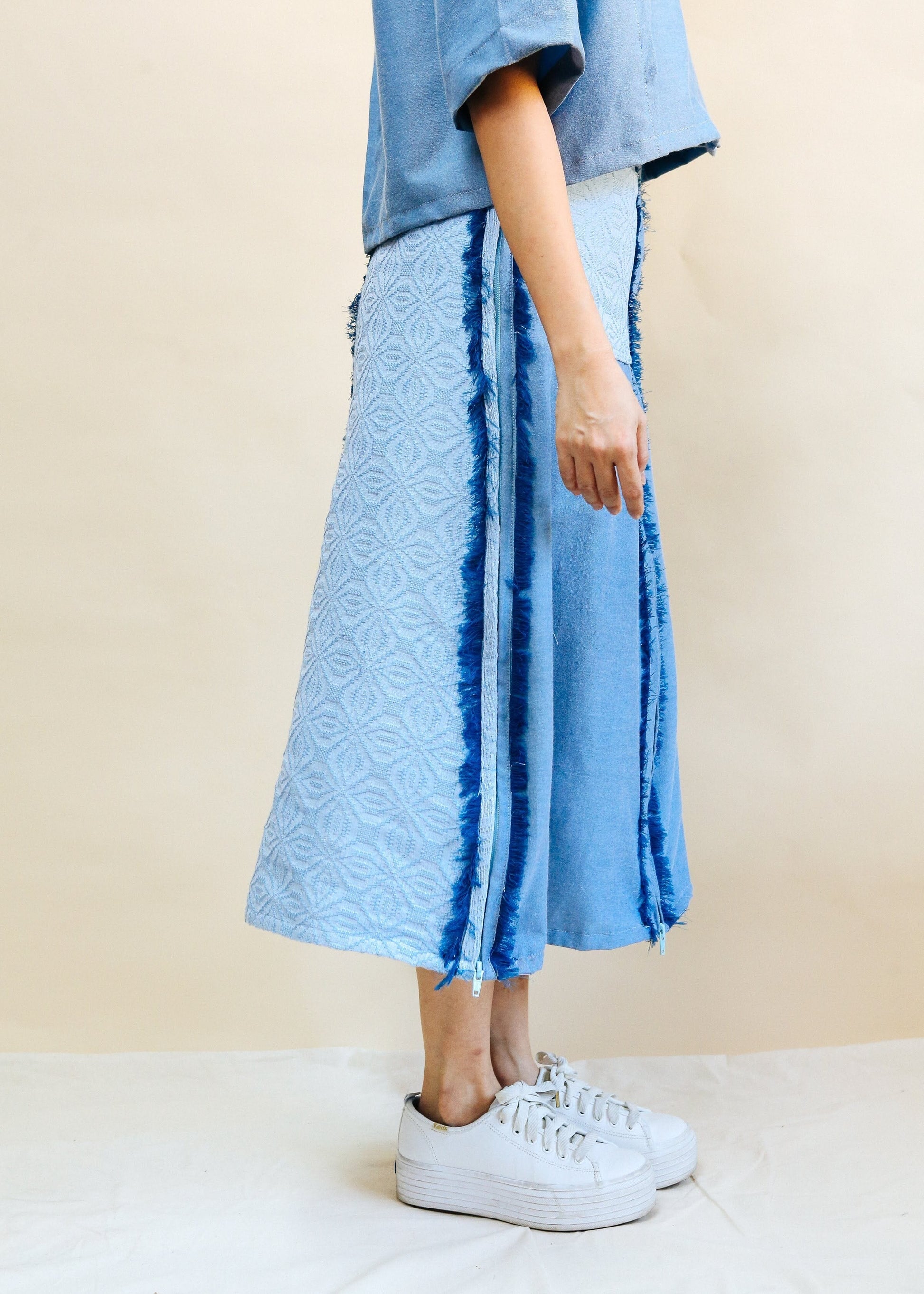 4-Way A-Line Skirt Chambray & Binetwagan Fashion Rags2Riches