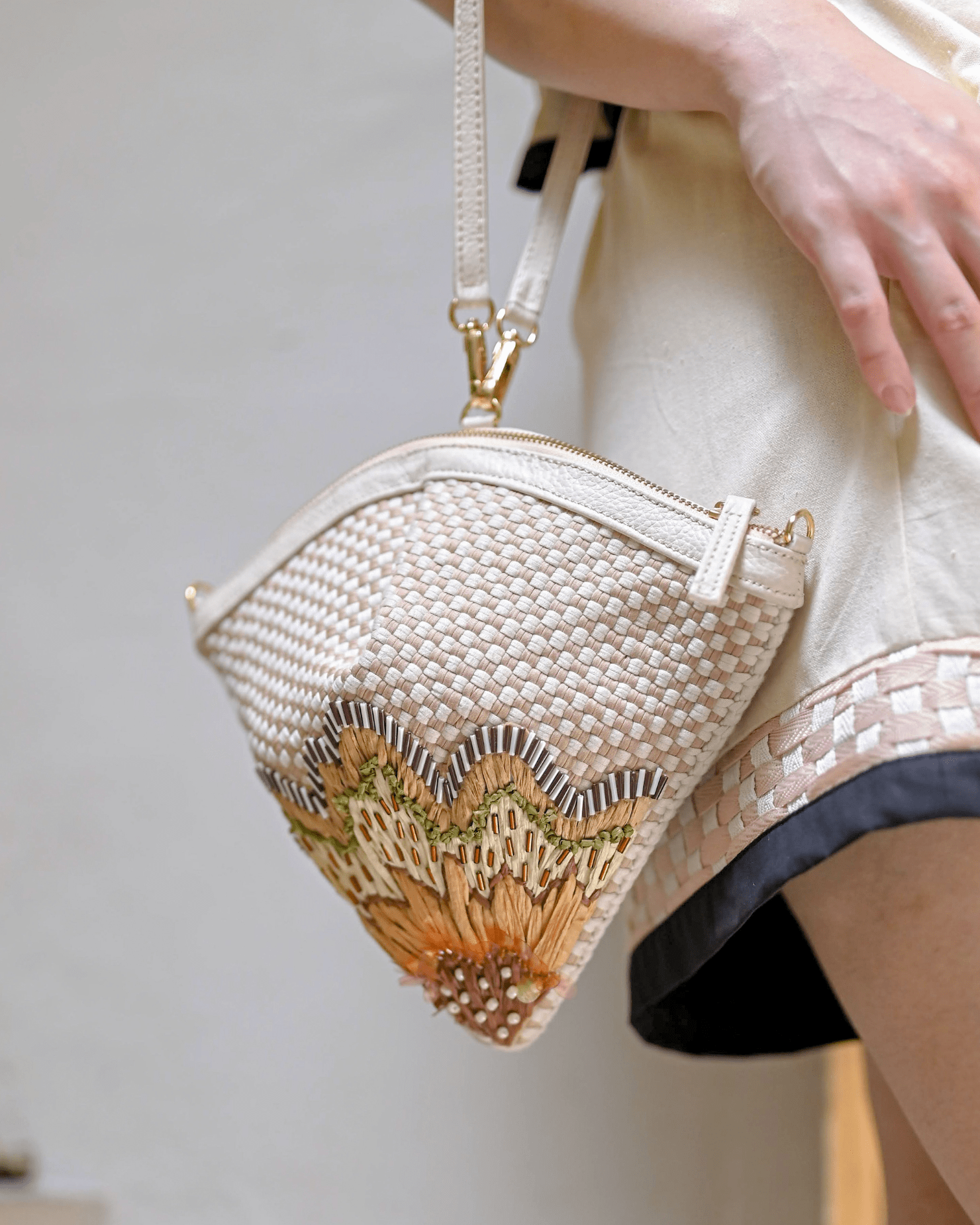 Benguet Petal Bag Beige Fashion Rags2Riches