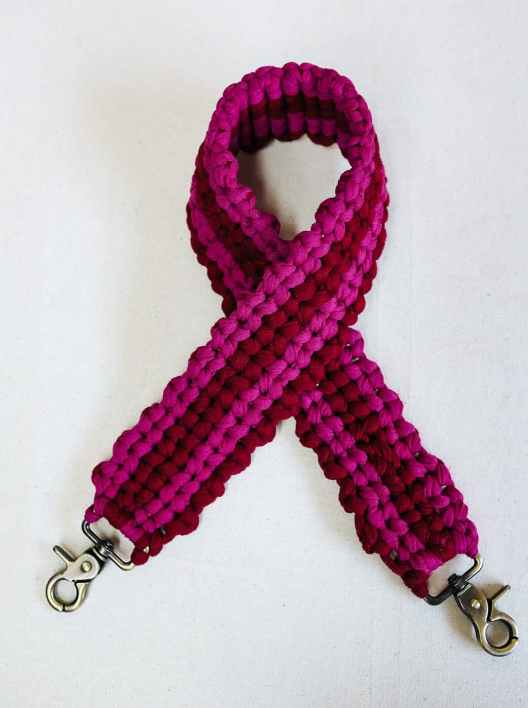 Macrame Strap Magenta & Red Fashion Rags2Riches