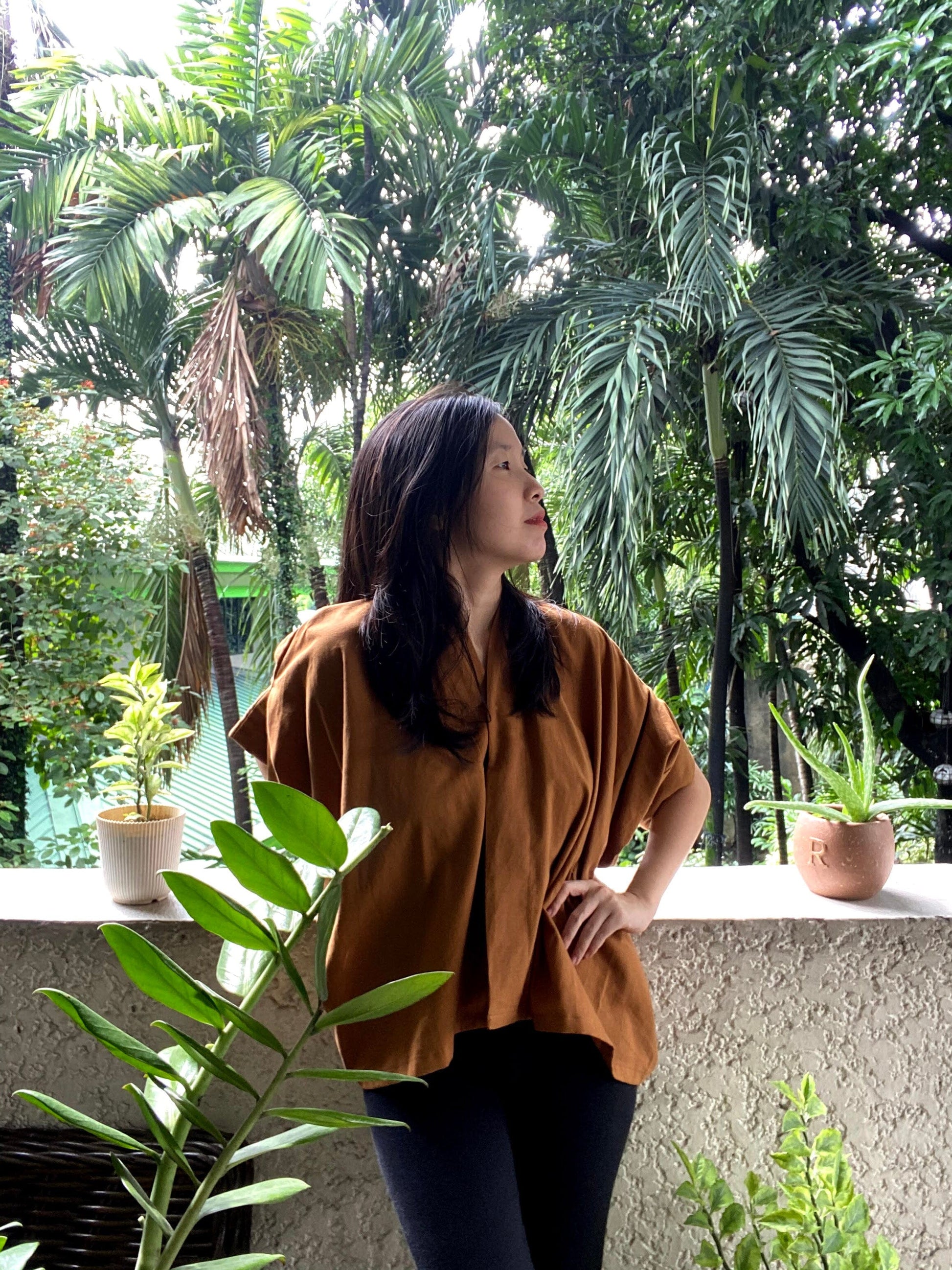 [RE-LOVE] Taklob Wrap Top Rust Fashion Rags2Riches