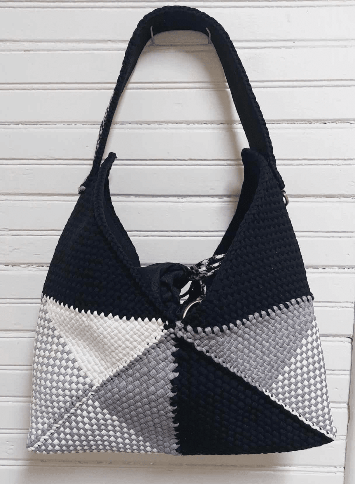 [Ready Today] Fiesta Hobo Grayscale Fashion Rags2Riches
