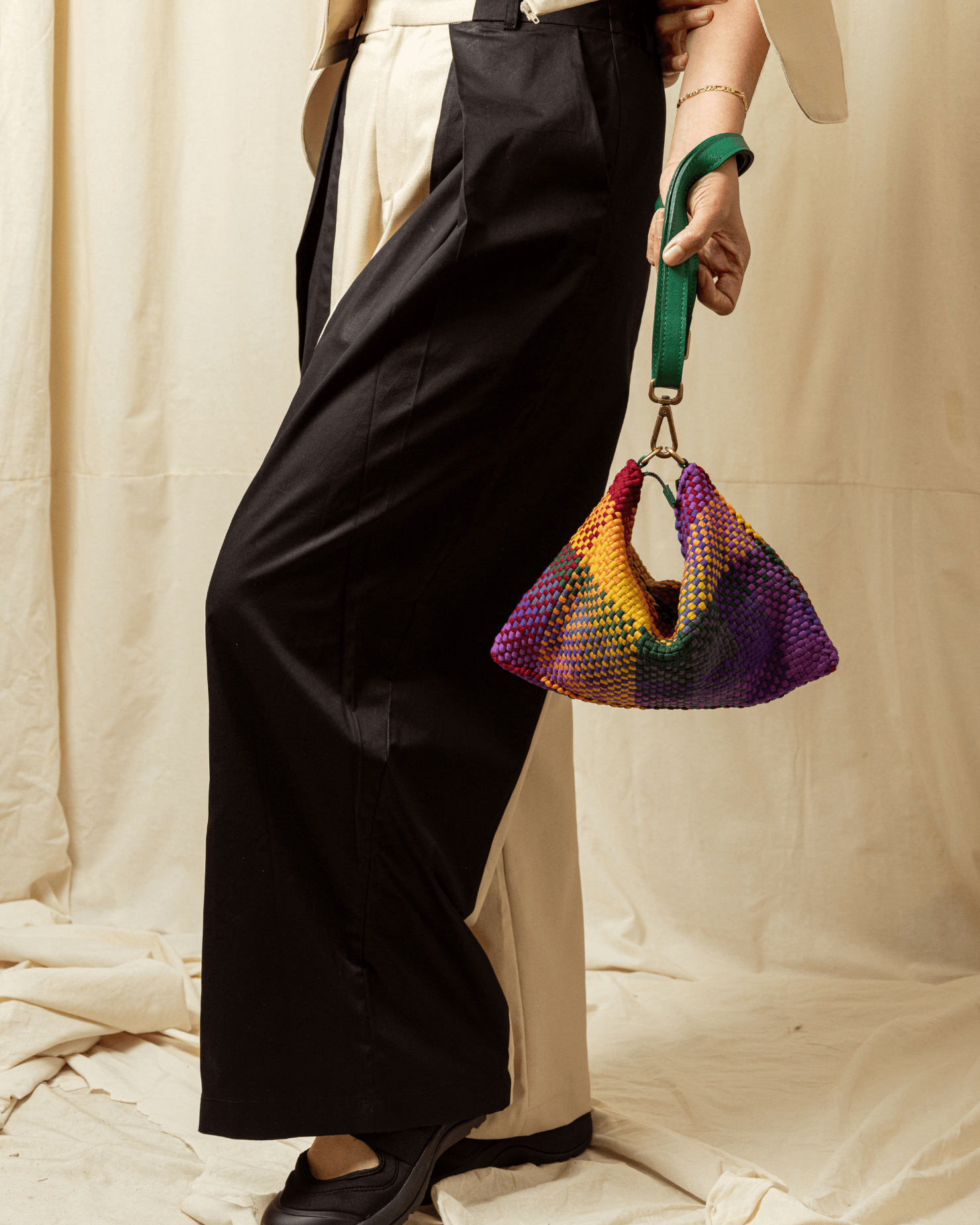 [Ready Today] Fortune Cookie Micro Hobo Blocks Rainbow Fashion Rags2Riches