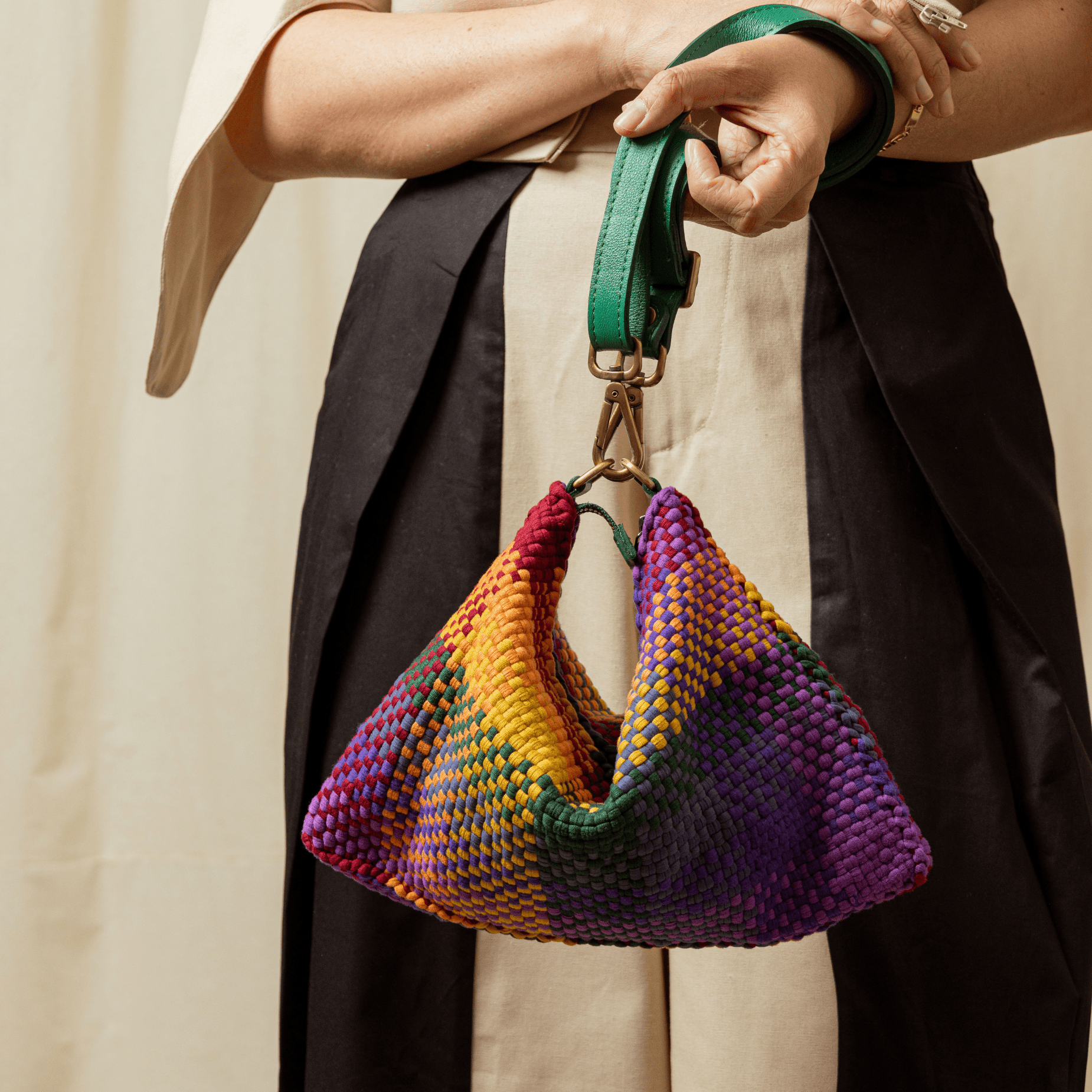 [Ready Today] Fortune Cookie Micro Hobo Blocks Rainbow Fashion Rags2Riches