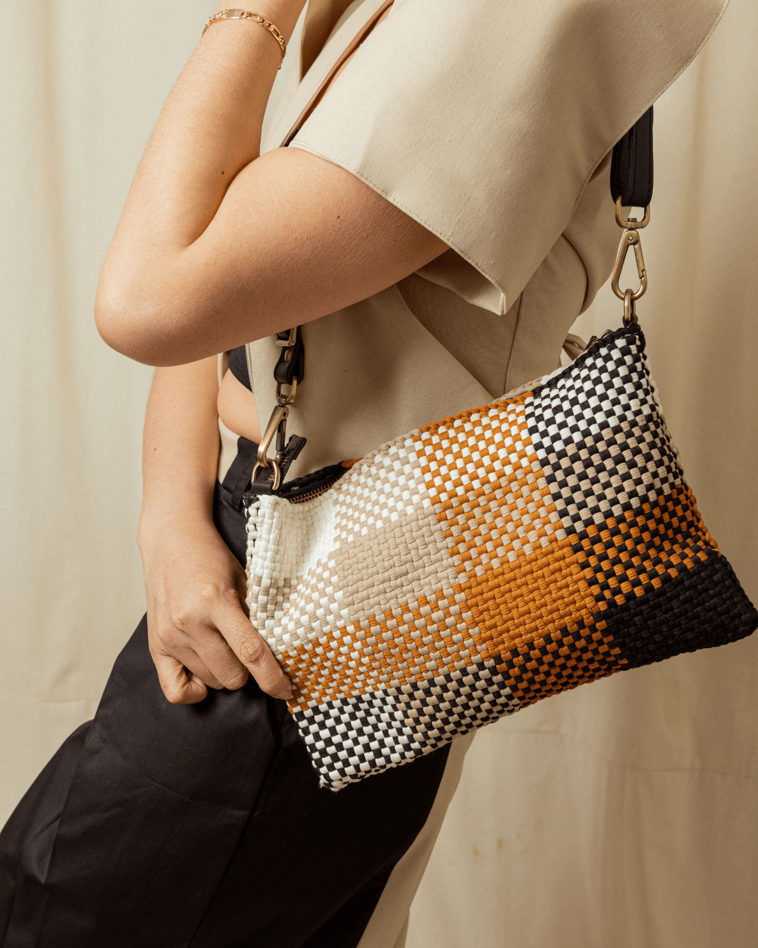 [Ready Today] Fortune Cookie Micro Hobo Blocks Tiramisu Fashion Rags2Riches
