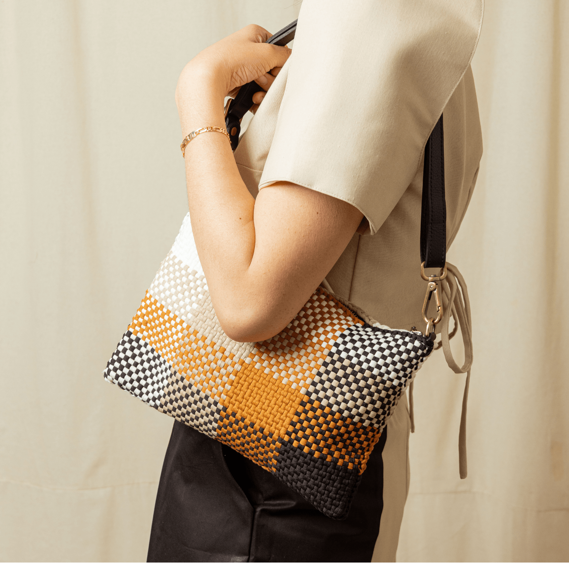 [Ready Today] Fortune Cookie Micro Hobo Blocks Tiramisu Fashion Rags2Riches