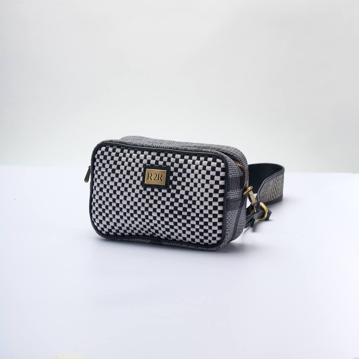 [Ready Today] Kamara Crossbody Black & Beige Checkerboard Fashion Rags2Riches