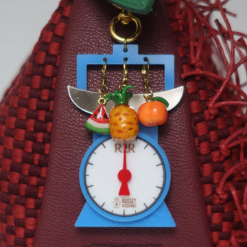 [Ready Today] R2R x Russet Weighing Scale Base Bag Charm (with 3 Fruit Clay Charms) Fashion Rags2Riches