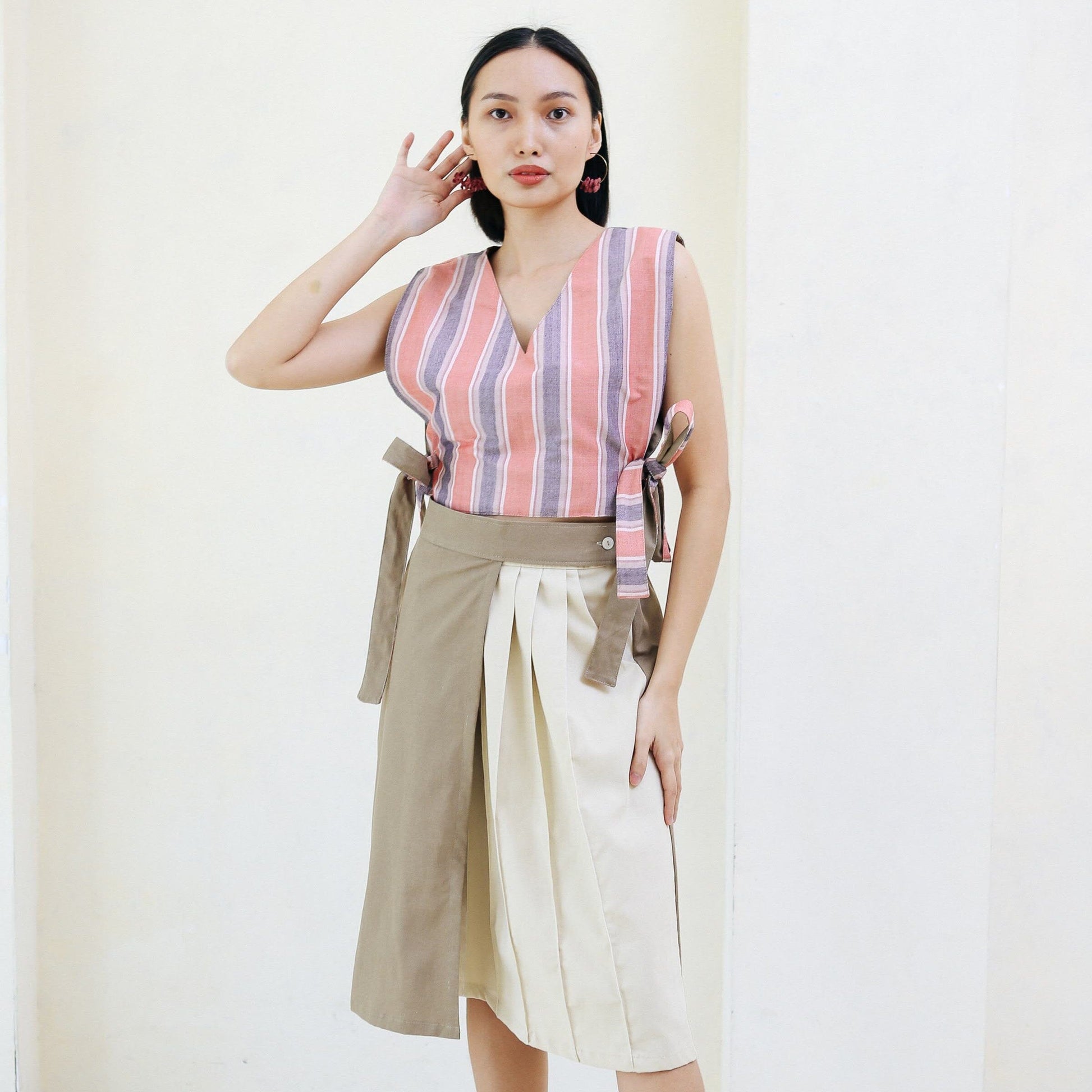 [SAMPLE] Rose Wrap Skirt Brown Fashion R2R On Repeat