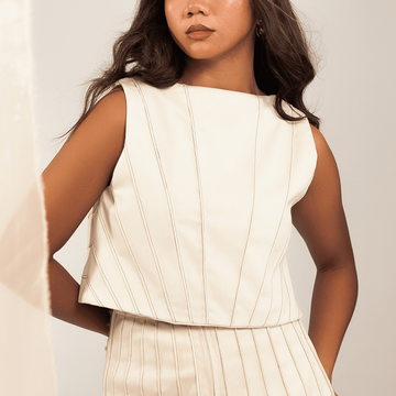 Sinag 4-Way Vest Off-white & Tan