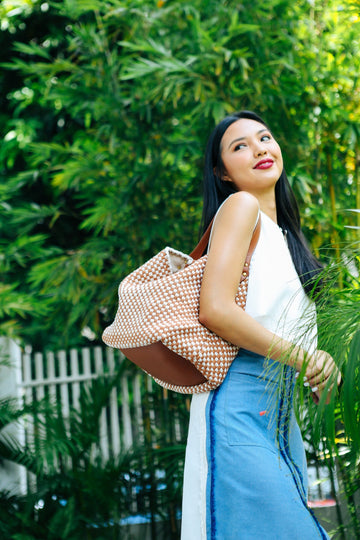 [Ready Today] Buslo Checkerboard Tan & Beige