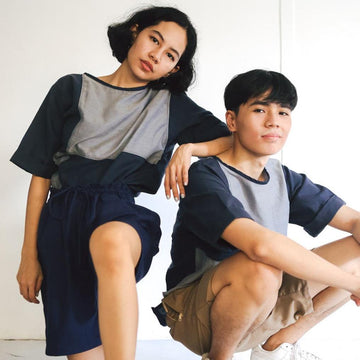The Patchwork Shirt Navy & Gray