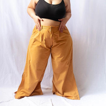 The Wide Pleated Trousers Apricot