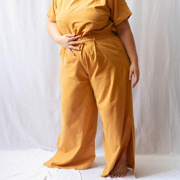 The Wide Pleated Trousers Apricot